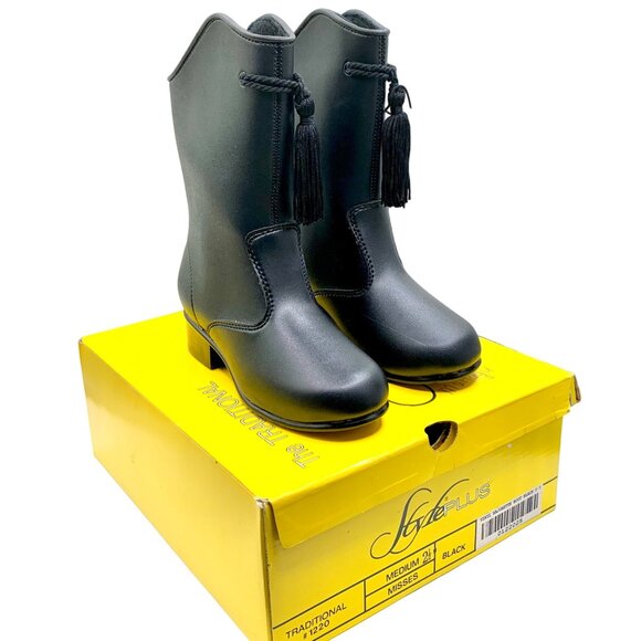 StylePlus Traditional Majorette Boots Band Parade Black Vinyl Size 2.5 Tassel - Picture 7 of 9